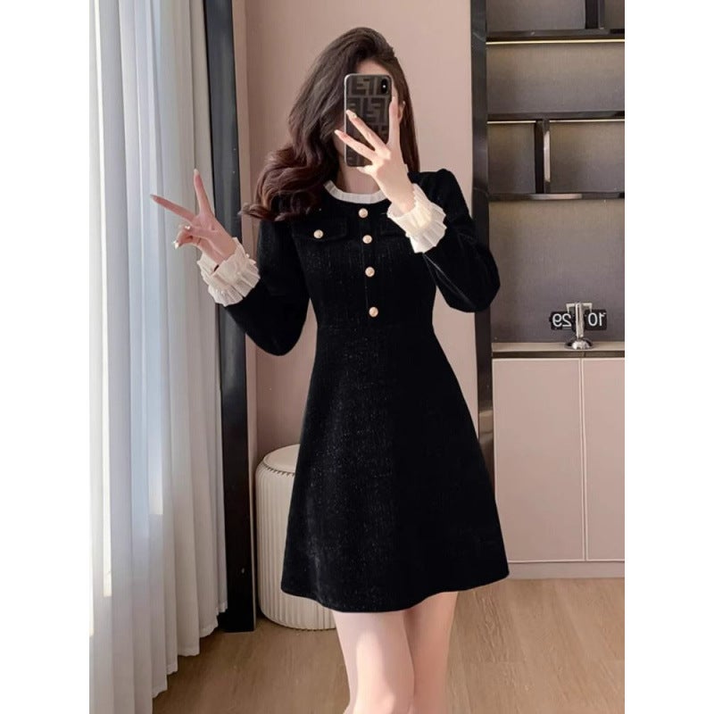 Temperament Socialite Red Dress Waist Slimming Skirt French Niche New Year'S Robe - Image 3